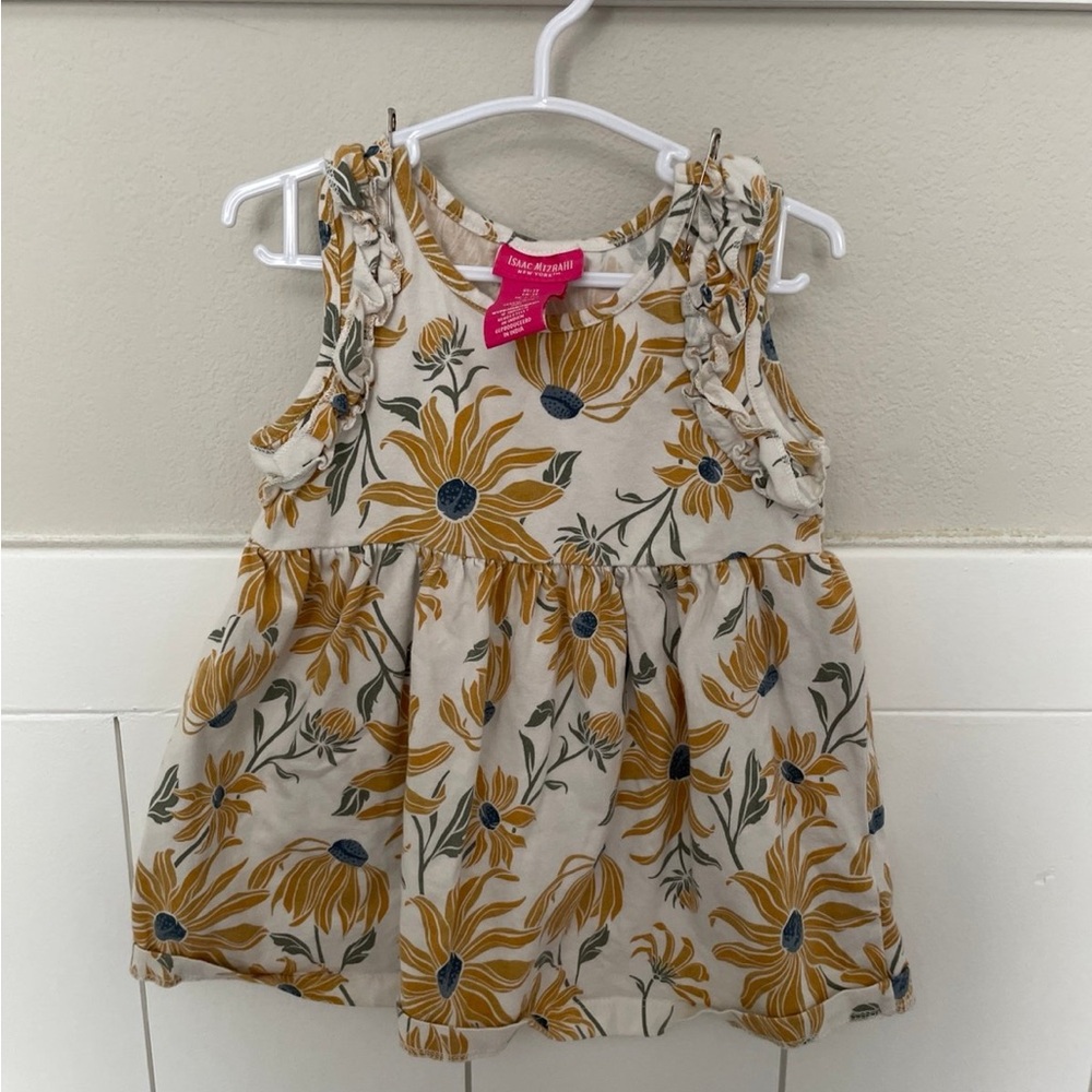 Floral Sleeveless Dress with Sunflower Print